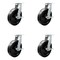 Service Caster 12'' Extra Heavy Duty Phenolic Wheel Swivel Caster Set with Brakes, 4PK CRAN-SCC-KP92S1230-PHR-SLB-4 - alternate 1